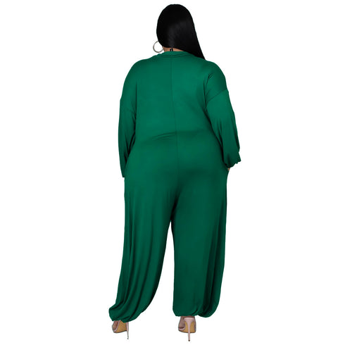 Women's Casual Loose Plus Size Wide Leg Jumpsuits