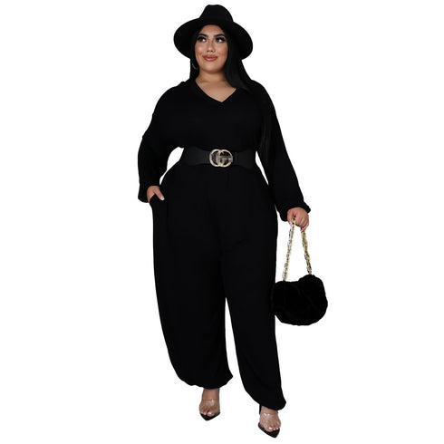 Women's Casual Loose Plus Size Wide Leg Jumpsuits
