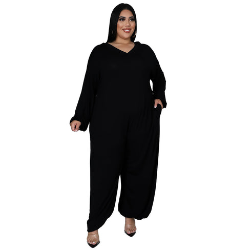 Women's Casual Loose Plus Size Wide Leg Jumpsuits