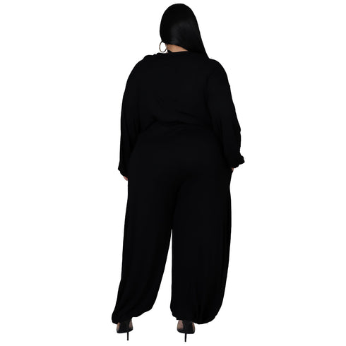 Women's Casual Loose Plus Size Wide Leg Jumpsuits