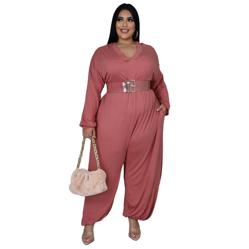 Women's Casual Loose Plus Size Wide Leg Jumpsuits