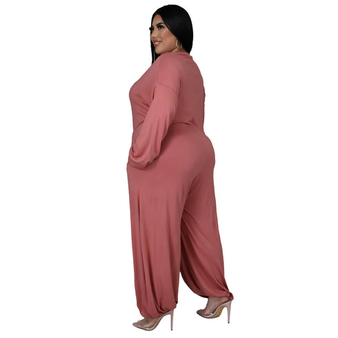 Women's Casual Loose Plus Size Wide Leg Jumpsuits