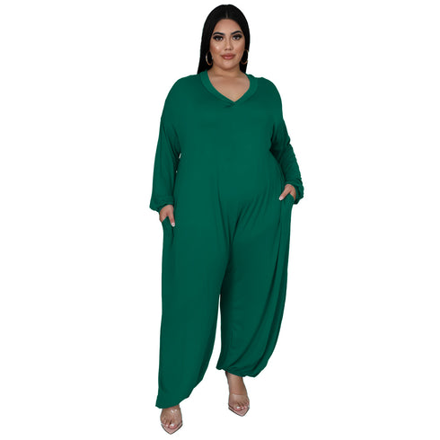 Women's Casual Loose Plus Size Wide Leg Jumpsuits