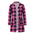 Women's Casual Plaid Button Down Hooded Long Coat
