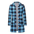 Women's Casual Plaid Button Down Hooded Long Coat
