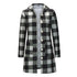 Women's Casual Plaid Button Down Hooded Long Coat