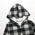 Women's Casual Plaid Button Down Hooded Long Coat