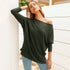 Women's Casual Round Collar Solid Color Long Sleeve Knit Top