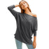 Women's Casual Round Collar Solid Color Long Sleeve Knit Top