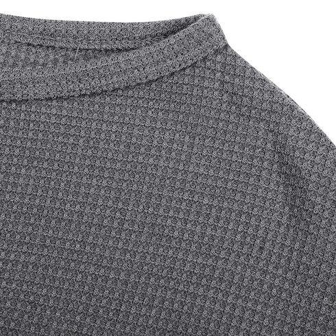 Women's Casual Round Collar Solid Color Long Sleeve Knit Top