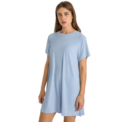 Women's Casual Simple Short Sleeve Loose Yoga Dresses