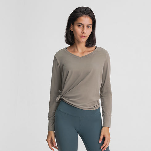 Women's Casual Solid Color Quick Dry Yoga Sweatshirts