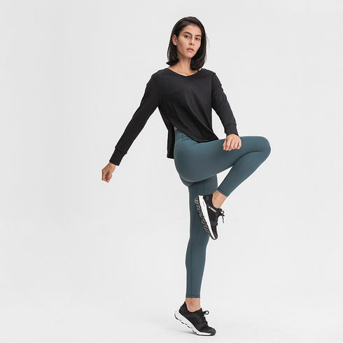 Women's Casual Solid Color Quick Dry Yoga Sweatshirts