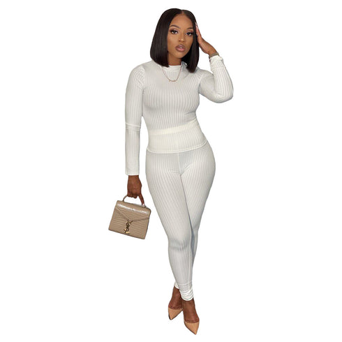 Women's Casual Stylish Solid Color Two Piece Outfits