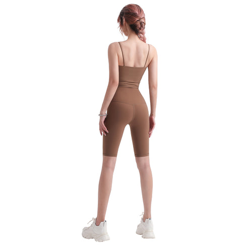 Women's Casual Yoga Activewear Crop Tank with Bra Pads