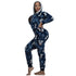 Women's Christmas Print V Neck Long Sleeve Jumpsuits