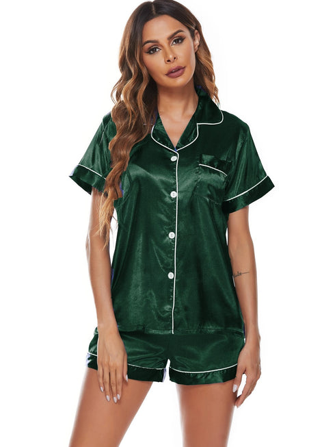 Women's Classical Pure Color Sleepwear Short Pajama Sets