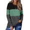Women's Color Matching Round Collar Thin Sweatshirt