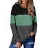 Women's Color Matching Round Collar Thin Sweatshirt
