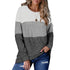 Women's Color Matching Round Collar Thin Sweatshirt