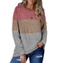 Women's Color Matching Round Collar Thin Sweatshirt