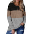 Women's Color Matching Round Collar Thin Sweatshirt