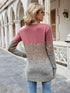 Women's Color Matching Round Collar Thin Sweatshirt