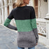 Women's Color Matching Round Collar Thin Sweatshirt