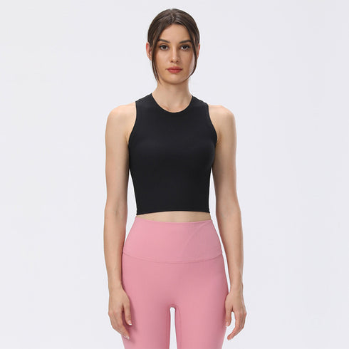 Women's Comfort Running Fitness Ribbed Crop Tank