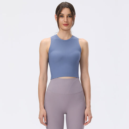 Women's Comfort Running Fitness Ribbed Crop Tank