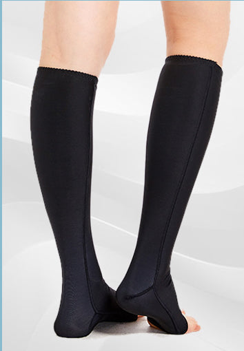 Women's Compression Thigh Slimming Stockings Open Toe Knee Length