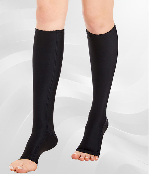 Women's Compression Thigh Slimming Stockings Open Toe Knee Length