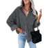 Women's Corduroy Loose Button Shirt Casual Blouse