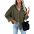 Women's Corduroy Loose Button Shirt Casual Blouse