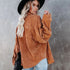 Women's Corduroy Loose Button Shirt Casual Blouse