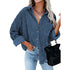 Women's Corduroy Loose Button Shirt Casual Blouse