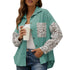 Women's Corduroy Loose Casual Leopard Button Shirt