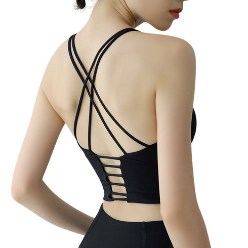 Women's Crisscross Back Bodybuilding Workout Sports Bra
