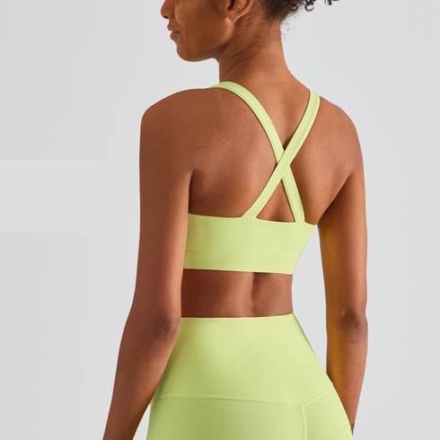 Women's Crisscross Back Bra with Removable Bra Pads