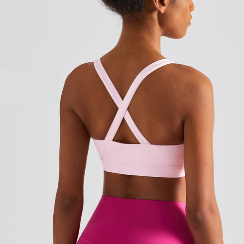 Women's Crisscross Back Bra with Removable Bra Pads