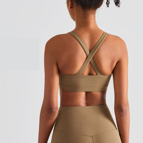 Women's Crisscross Back Bra with Removable Bra Pads