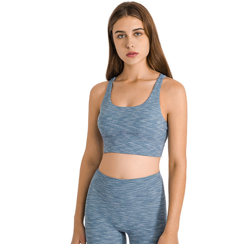 Women's Cross Back Running Sports Bra with Bra Pads