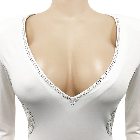 Women's Deep V-neck Fluoroscopy Gauze Cocktail Dresses