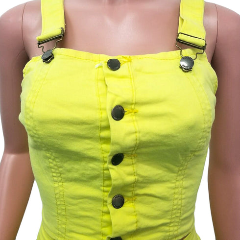 Women's Denim Halter Tops Shorts Two Piece Outfits