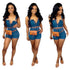 Women's Denim Halter Tops Shorts Two Piece Outfits