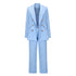 Women's Double-breasted Straight Leg Pant Two Piece Outfits