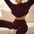 Women's Double Faced Pile Suit Two Piece Outfits Loungewear
