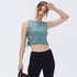 Women's Drawstring Pleated Sports Fitness Crop Tank