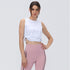 Women's Drawstring Pleated Sports Fitness Crop Tank