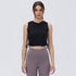 Women's Drawstring Pleated Sports Fitness Crop Tank